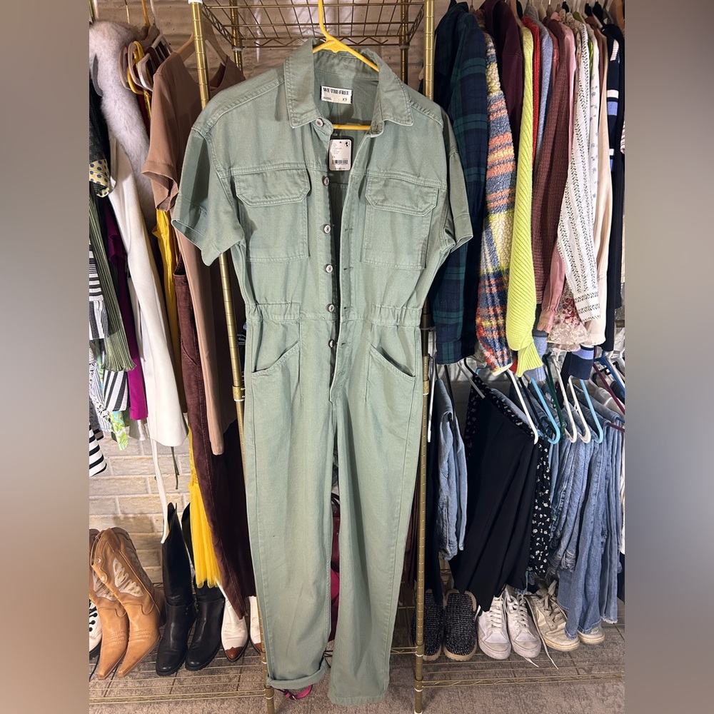 We The Free Army Green Jumpsuit
